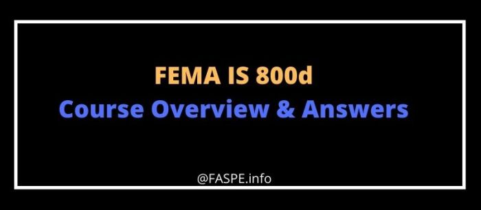 Fema is 800 exam answers