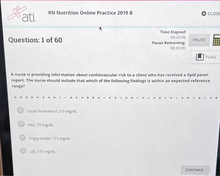 Ati rn nutrition online practice 2019 b