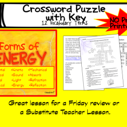 Forms of energy crossword puzzle