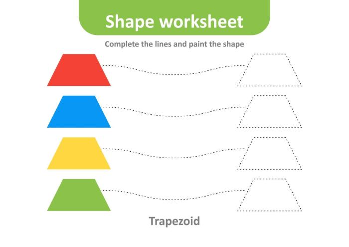 Properties of a trapezoid worksheet