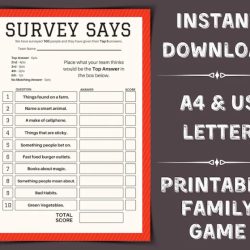 Printable america says questions and answers