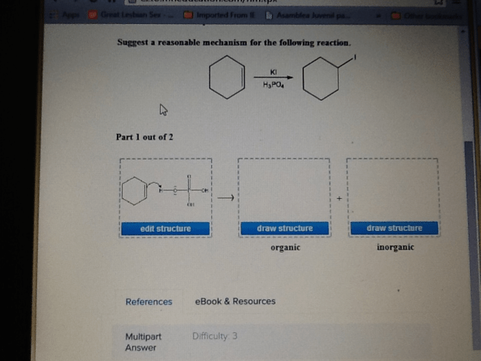 Reasonable suggest reaction answer mechanism sure parts following transcribed text show